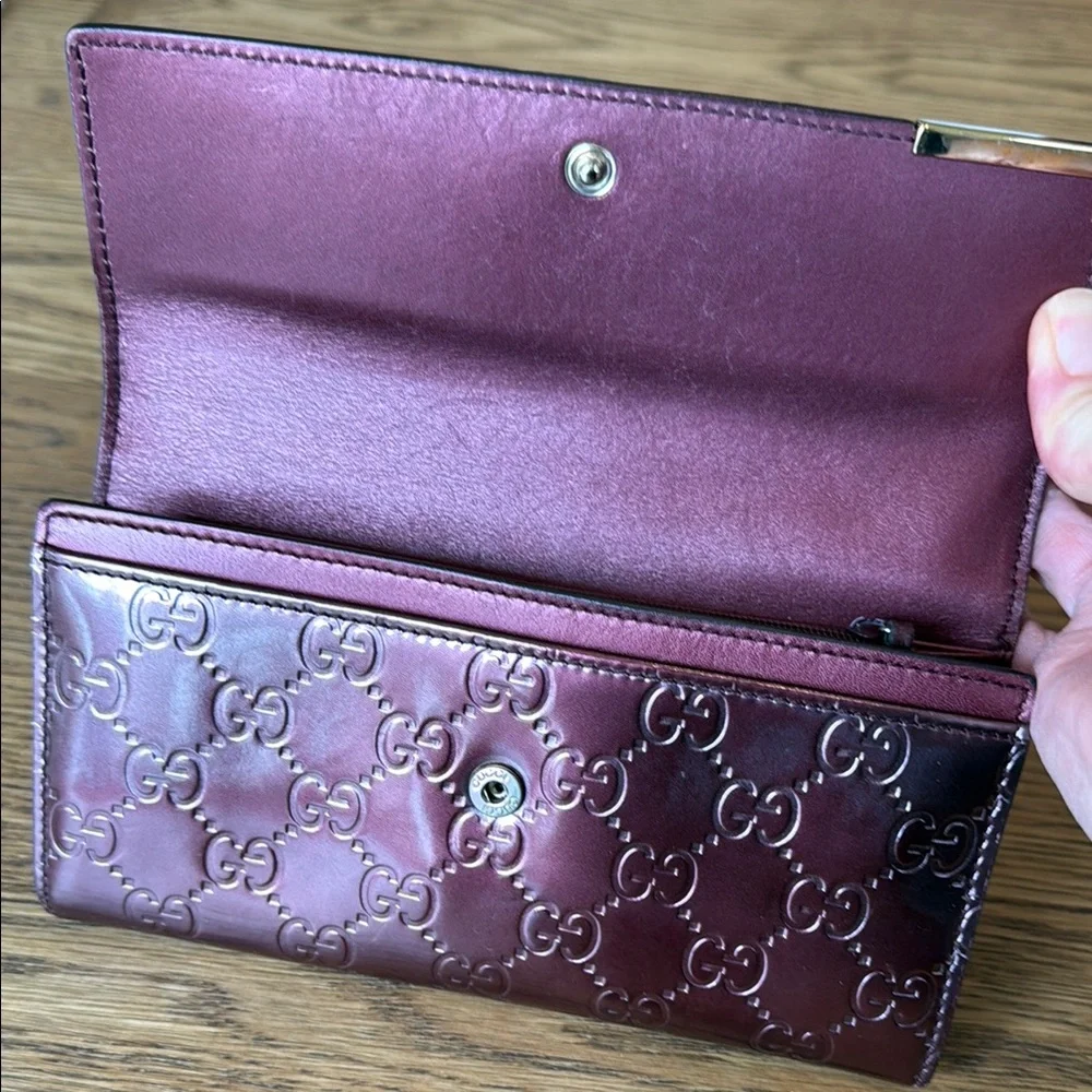 Gucci Burgundy Guccissima Long Wallet - Picture 3 of 8